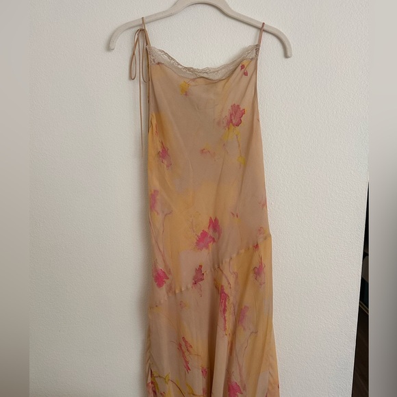 Flowy lace dress Floral Beige and Pink - Picture 4 of 6